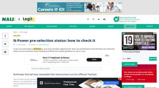 
                            4. N-Power pre-selection status: how to check it ▷ Legit.ng