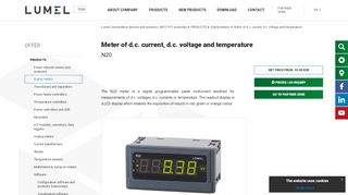 
                            12. N20 Meter of d.c. current, d.c. voltage and temperature - Lumel
