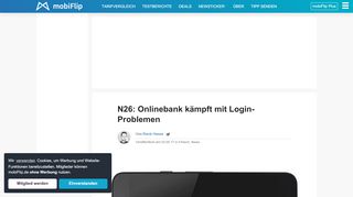 
                            8. N26: Onlinebank kämpft mit Login-Problemen - mobiFlip