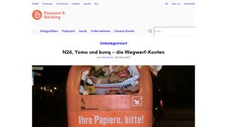 
                            12. N26, Yomo, bunq - Die Wegwerf Konten. Wenn das Konto nur noch ...