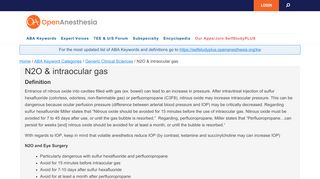 
                            9. N2O & intraocular gas - OpenAnesthesia