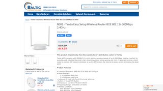 
                            8. N301 Tenda Easy Setup Wireless Router IEEE 802.11n 300Mbps 2.4 ...