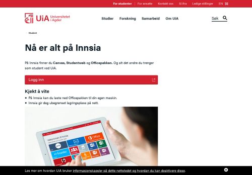 
                            4. Nå er alt på Innsia - Universitetet i Agder