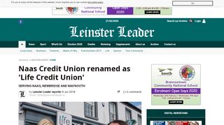 
                            9. Naas Credit Union renamed as 'Life Credit Union' - Leinster Leader
