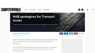 
                            12. NAB apologises for Transact issues - Computerworld