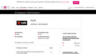 
                            13. NAB Jobs & Careers On The Best Female Focused Job Site - WORK180