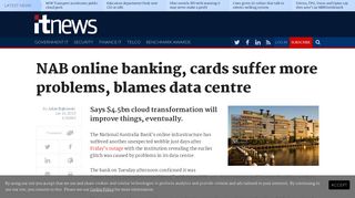 
                            12. NAB online banking, cards suffer more problems, blames data centre ...