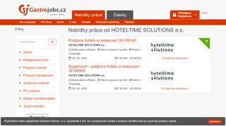 
                            6. Nabídky práce od HOTELTIME SOLUTIONS as - GastroJobs.cz