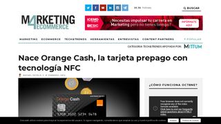 
                            11. Nace Orange Cash, la tarjeta prepago con tecnología NFC