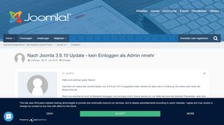 
                            1. Nach Joomla 3.8.10 Update - kein Einloggen als Admin nmehr ...