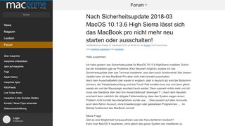 
                            9. Nach Sicherheitsupdate 2018-03 MacOS 10.13.6 High Sierra lässt ...