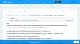 
                            12. Nach Softwareaktualisierung Frontend Fehlermeldung & Backend kein ...