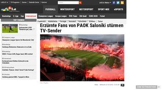 
                            13. Nach Strafe: Fans von PAOK Saloniki stürmen TV-Sender - LAOLA1.at