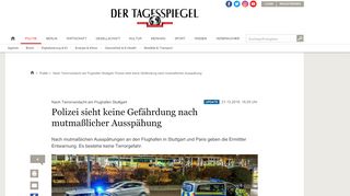 
                            9. Nach Terrorverdacht am Flughafen Stuttgart: Polizei sieht keine ...