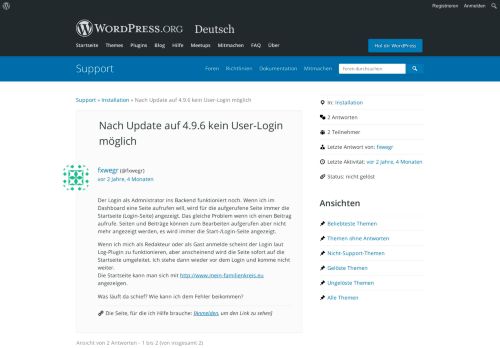 
                            4. Nach Update auf 4.9.6 kein User-Login möglich | WordPress.org
