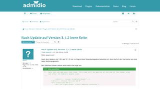 
                            4. Nach Update auf Version 3.1.2 leere Seite - Admidio Forum