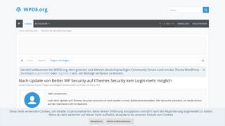 
                            13. Nach Update von Better WP Security auf iThemes Security kein Login ...