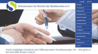 
                            5. Nach vorläufiger Insolvenz der SHB innovative Fondskonzepte AG ...