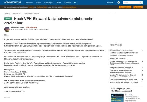 
                            10. Nach VPN Einwahl Netzlaufwerke nicht mehr erreichbar ...