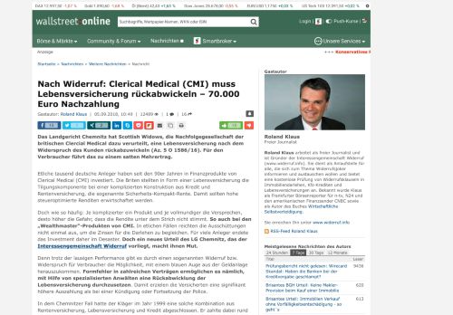 
                            5. Nach Widerruf: Clerical Medical (CMI) muss Lebensversicherung ...