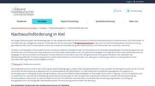 
                            7. Nachwuchsförderung in Kiel : Verbund Norddeutscher Universitäten