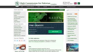 
                            5. NADRA Services - High Commission for Pakistan, London