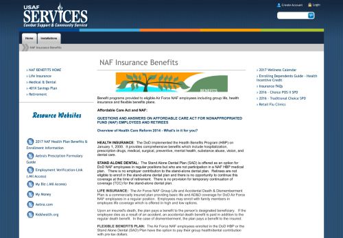 
                            5. NAF Insurance Benefits - USAF Services Portal