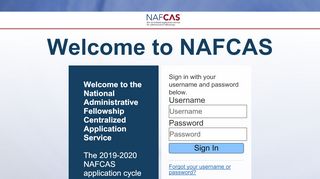 
                            2. NAFCAS | Applicant Login Page