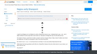 
                            11. Nagios verify Sharepoint - Stack Overflow