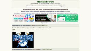 
                            11. Naijaloaded .com Has Been redeemed - Webmasters - Nigeria ...