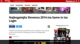 
                            12. Najbogatejša Slovenca 2014 sta Samo in Iza Login - Manager - Finance