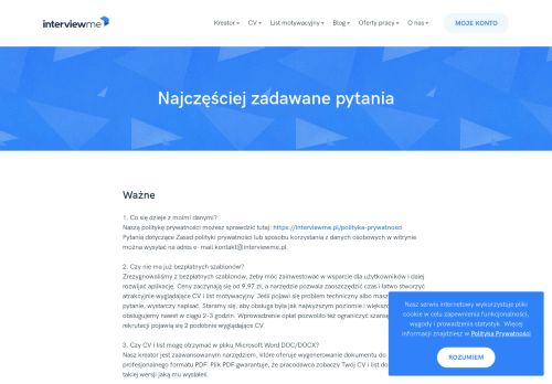 
                            6. Najczęściej zadawane pytania - InterviewMe