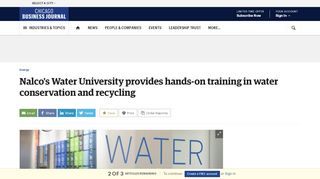 
                            6. Nalco's Water U. provides hands-on training in water conservation ...