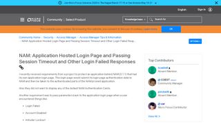 12. NAM: Application Hosted Login Page and Passing Session Timeout ...