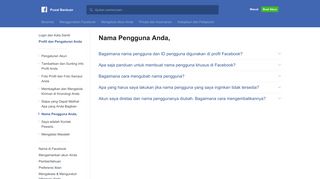 
                            3. Nama Pengguna Anda, | Pusat Bantuan Facebook | Facebook