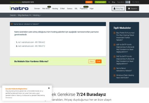 
                            8. Name Server Adresleriniz Nelerdir? - Natro.com