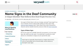 
                            3. Name Signs in the Deaf Community - Verywell Health