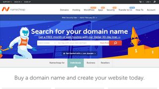 
                            3. Namecheap: Cheap Domain Names - Buy Domain Names from $0.88