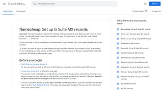 
                            12. Namecheap: Set up G Suite MX records - G Suite Admin Help