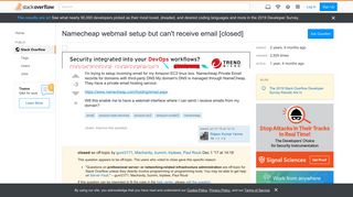
                            10. Namecheap webmail setup but can't receive email - Stack Overflow