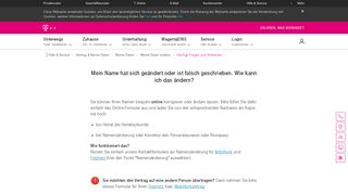 
                            1. Namensänderung Telekom direkt online | Telekom Hilfe