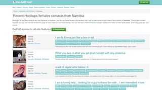 
                            8. Namibia Hookups contacts - females swinger personal profiles ...