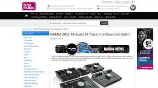 
                            12. NAMM 2016: M-Audio M-Track Interfaces mit USB-C | Bax-shop