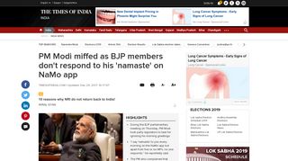 
                            10. NaMo app: Narendra Modi miffed as BJP members don't respond to ...