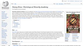 
                            8. Nancy Drew: Warnings at Waverly Academy - Wikipedia