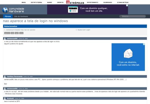 
                            3. nao aparece a tela de login no windows - Hardware.com.br