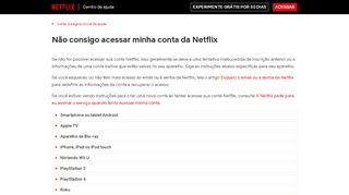 
                            6. Não consigo acessar minha conta da Netflix - Netflix Help Center