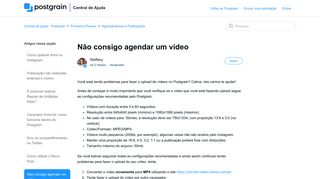 
                            10. Não consigo agendar um vídeo – Central de ajuda - Postgrain