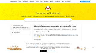 
                            3. Não consigo criar uma conta ou acessar minha ... - Snapchat Support