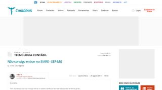 
                            13. Não consigo entrar no SIARE - SEF-MG - Portal Contábeis